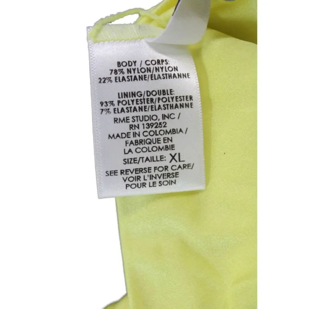 Peixoto Womens Adore Metallic High Hip Full Bikini Bottom Yellow Size XL